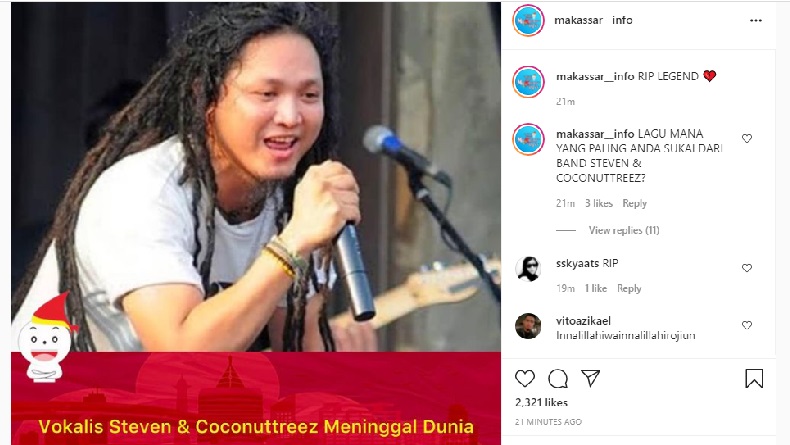 Tepeng Steven and Coconut Treez Meninggal, Netizen Makassar: RIP Legend