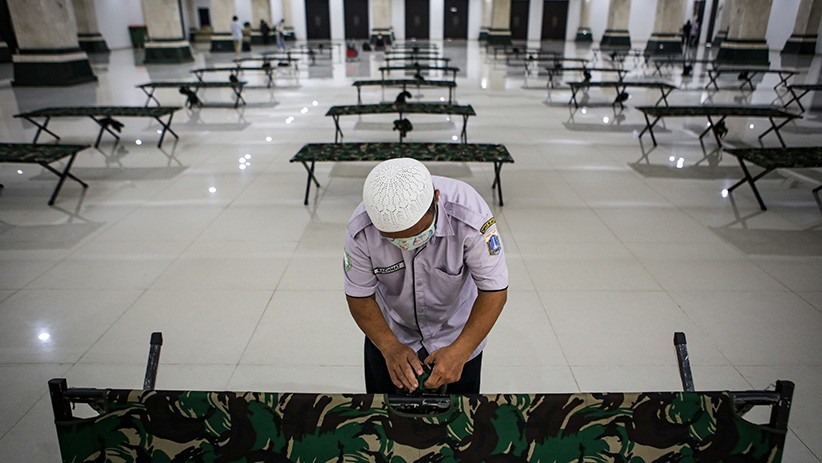 Puluhan Pasien Covid-19 Isolasi di Masjid Raya KH Hasyim Asy'ari Cengkareng
