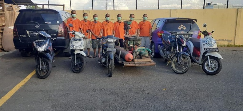 Polres Pidie Tangkap 9 Pelaku dan Penadah Curanmor