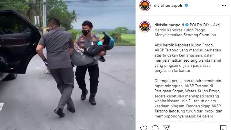 Viral Aksi Heroik Kapolres Kulonprogo Selamatkan Ibu Hamil yang Pingsan di Jalan