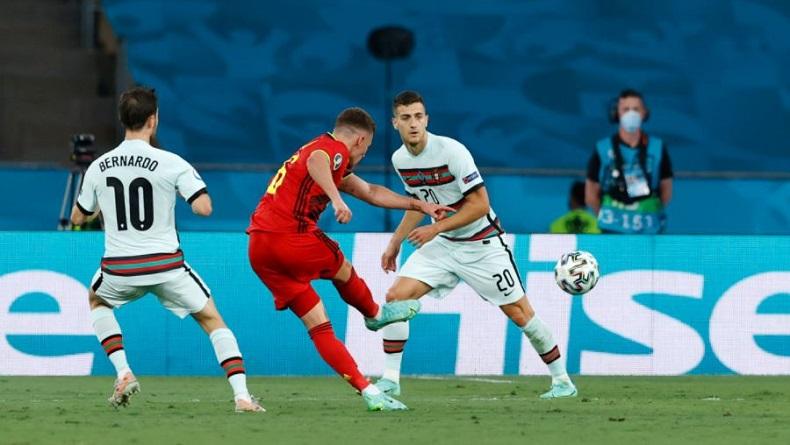Lesatan Gol Indah Thorgan Hazard Bawa Belgia Unggul 1-0 Atas Portugal di Babak Pertama