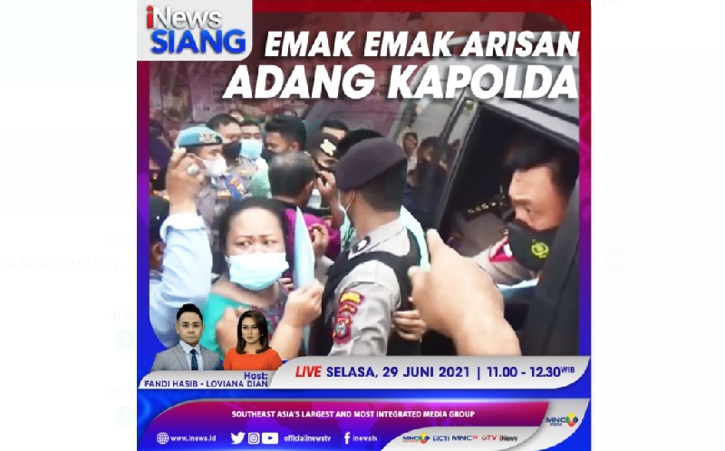 Emak-Emak Adang Kapolda, Saksikan di iNews Siang Selasa Pukul 10.55 WIB