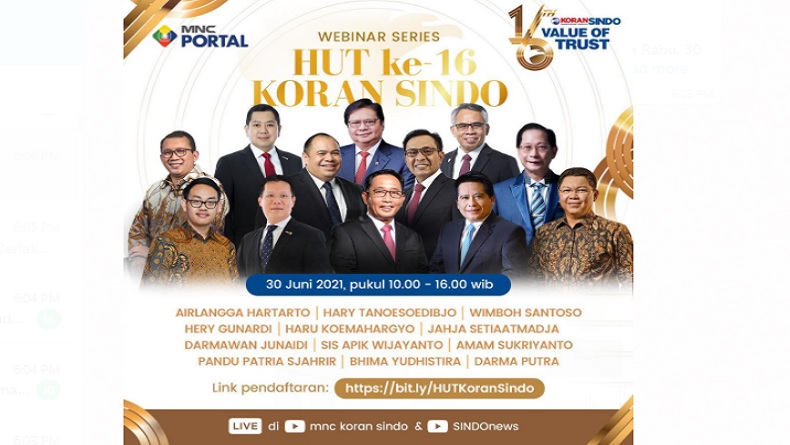 HUT ke-16, Ini Link Registrasi Webinar Koran Sindo: Tren Bank Digital dan Geliat UMKM Go International