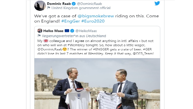 Menlu Jerman dan Inggris Taruhan Satu Krat Bir untuk Hasil Pertandingan Malam Ini