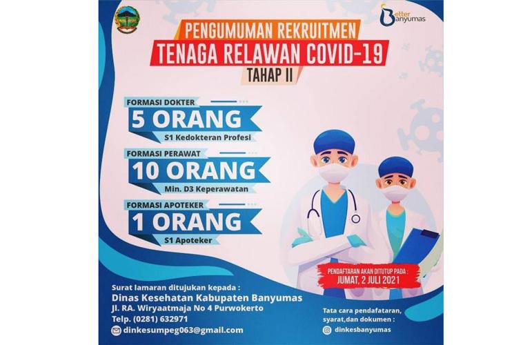 Kekurangan Nakes Relawan Covid-19, Bupati Banyumas Unggah Lowongan di Medsos