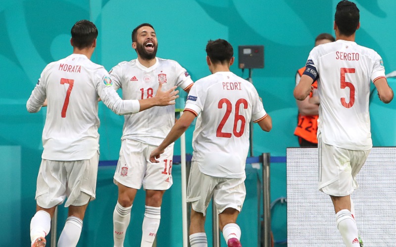 Jordi Alba Cetak Gol Cepat, Spanyol Sementara Unggul 1-0 Atas Swiss