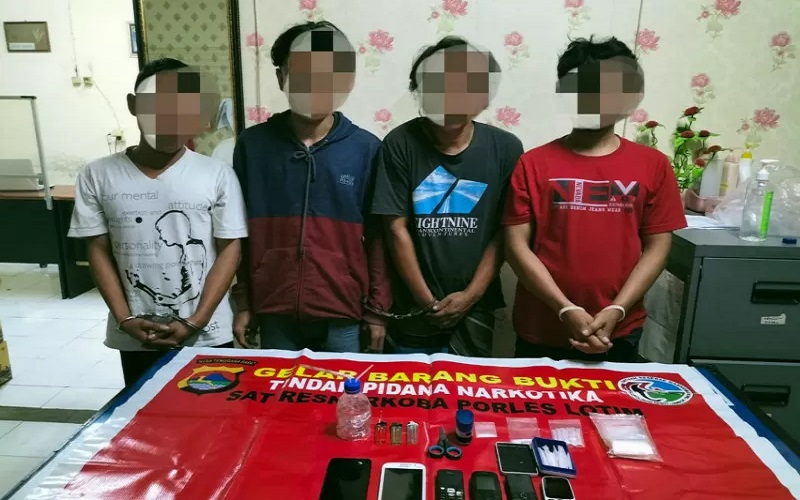 Asyik Pesta Narkoba, 4 Pengedar dan Pengguna Ditangkap Polisi