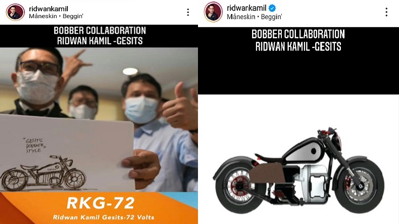 Ridwan Kamil Rancang Desain Motor Listrik Berkonsep Bobber Style, Ini Penampakannya