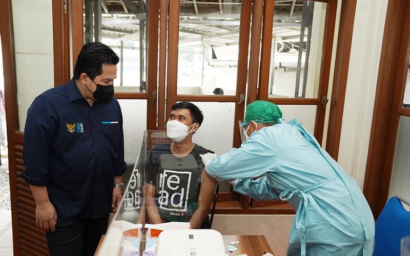  Menteri BUMN Apresiasi KAI Beri Layanan Vaksinasi Covid-19 Gratis Bagi Penumpang  