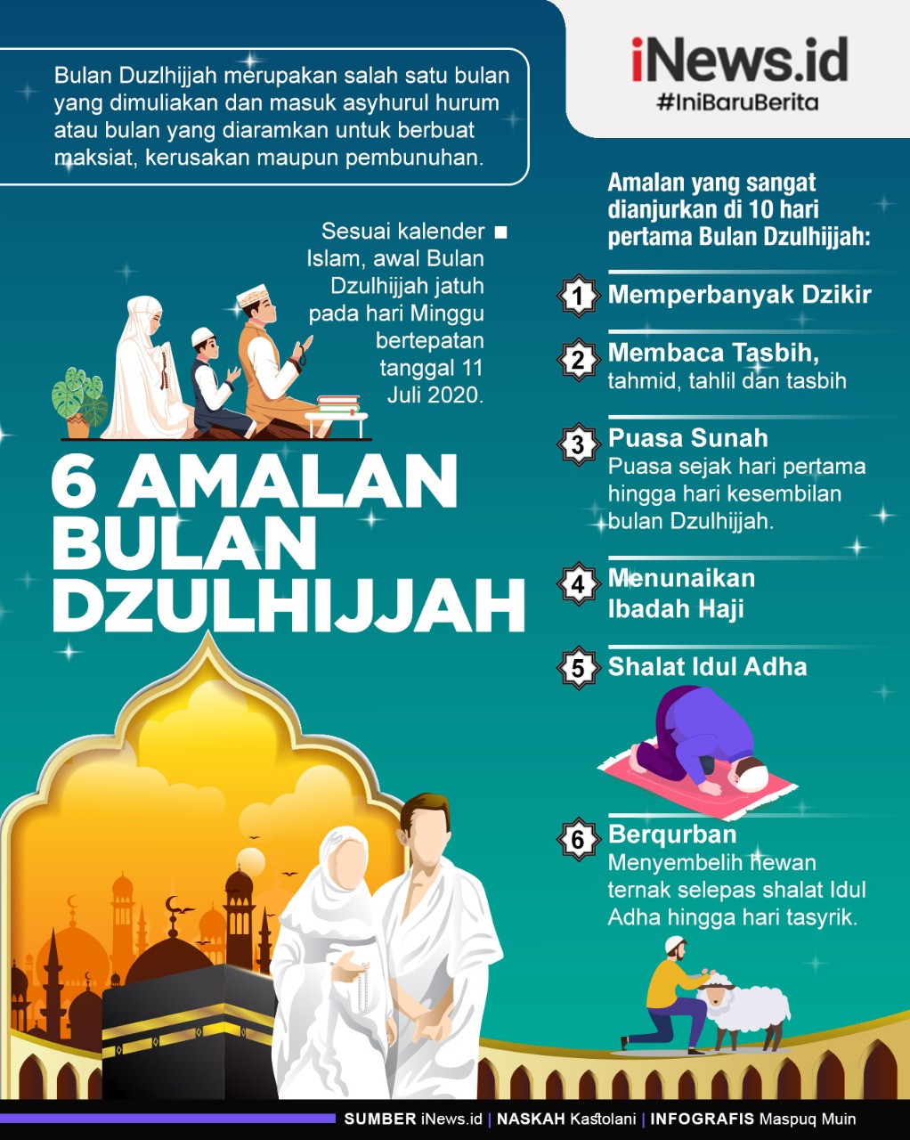 Infografis 6 Amalan Bulan Dzulhijjah