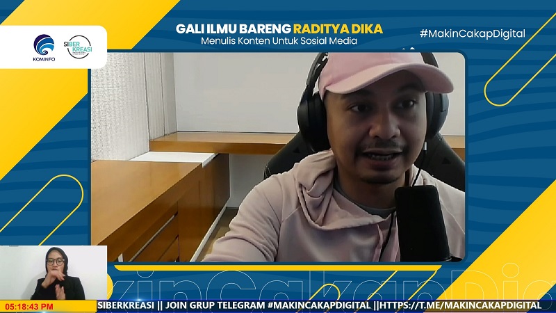 Tips dan Trik Membuat Konten Sosial Media dari Raditya Dika