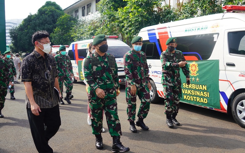 Pangkostrad Lepas Mobil Vaksin Fast Lab untuk Serbuan Vaksinasi di Satjar Kostrad