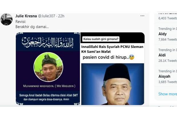 Heboh Rais Syuriah PCNU Sleman Wafat Hirup Pasien Covid-19, Ini Tanggapan Ansor DIY