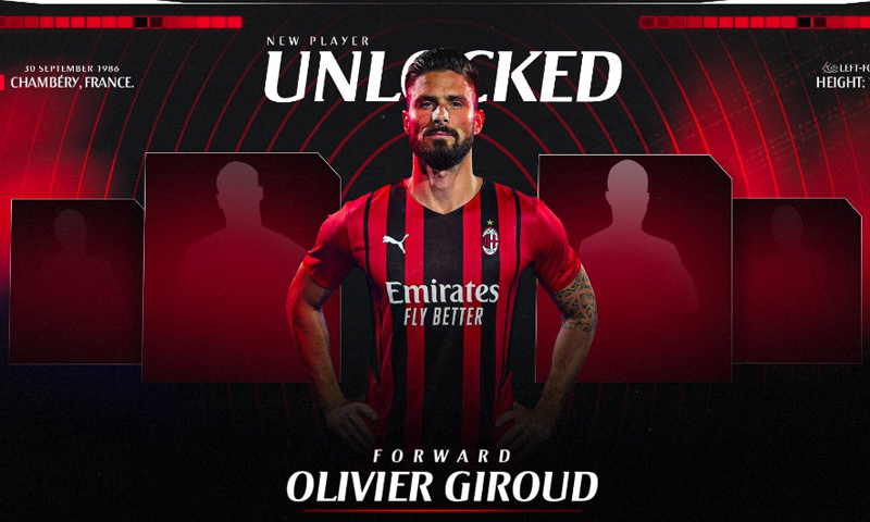 Olivier Giroud Resmi Gabung AC Milan, Pakai Nomor Keramat