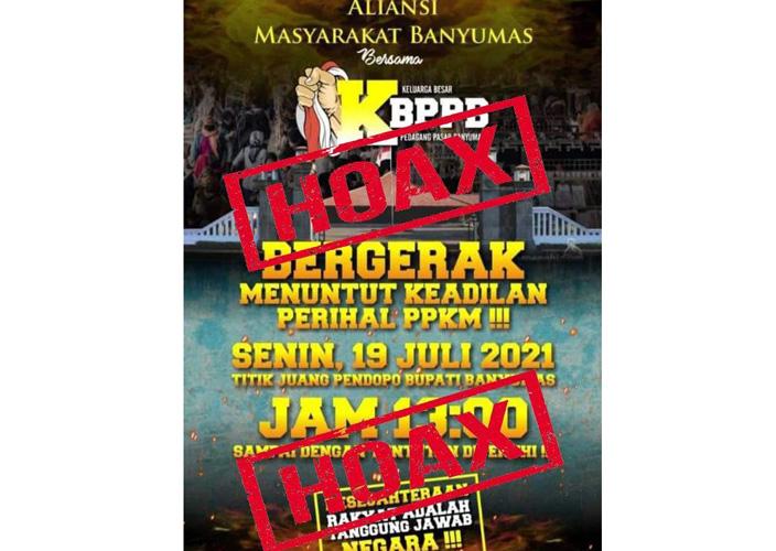 Polisi Tangkap 5 Warga Banyumas Penyebar Hoaks Seruan Demo Tolak PPKM Darurat