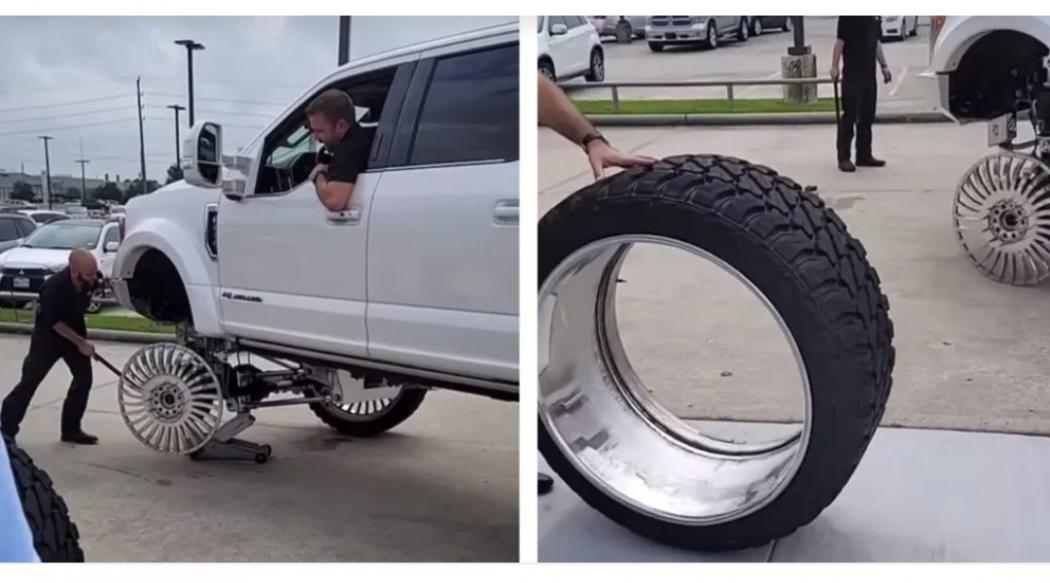 Modifikasi Gagal, Roda Mobil Ini Tiba-Tiba Copot yang Tersisa Hanya Jari-Jari Pelek 