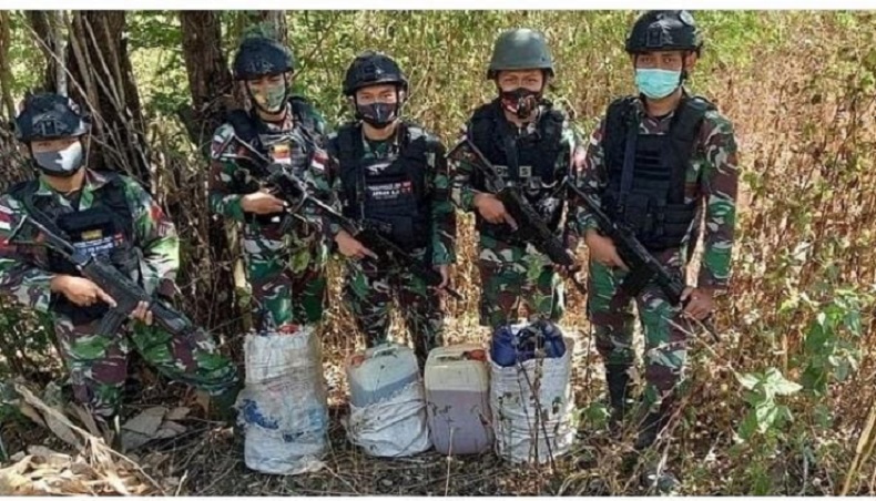 Prajurit Kostrad Gagalkan Penyelundupan BBM di Perbatasan RI-Timor Leste