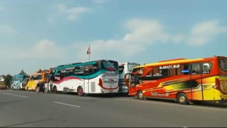 Protes PPKM, Pemilik Bus di Banyumas Gelar Konvoi dan Kibarkan Bendera Putih 