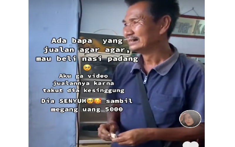 Kisah Sedih Penjual Agar-agar Beli Nasi Rp5.000, Polisi-Warga TikTok Kirim Donasi Rp100 Juta