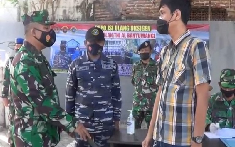 Lanal Banyuwangi Buka Pengisian Oksigen Gratis bagi Warga Isoman