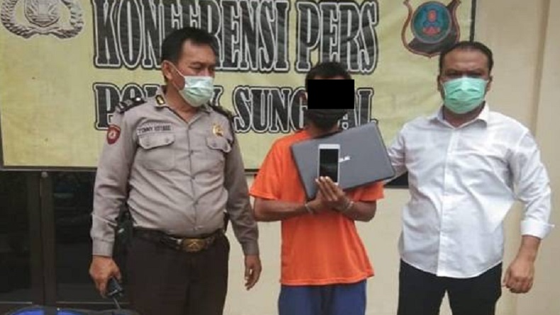 Bobol Rumah, Pemuda di Deliserdang Bawa Kabur 7 Laptop 