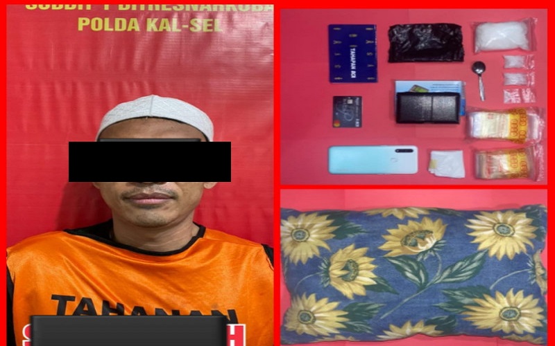 Kelabui Petugas, Pengedar Sabu di Banjarmasin Simpan Sabu Dalam Bantal