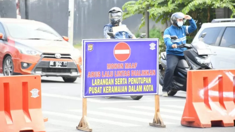 4 Jalan Utama di Bandarlampung kembali Disekat, Ini Lokasinya