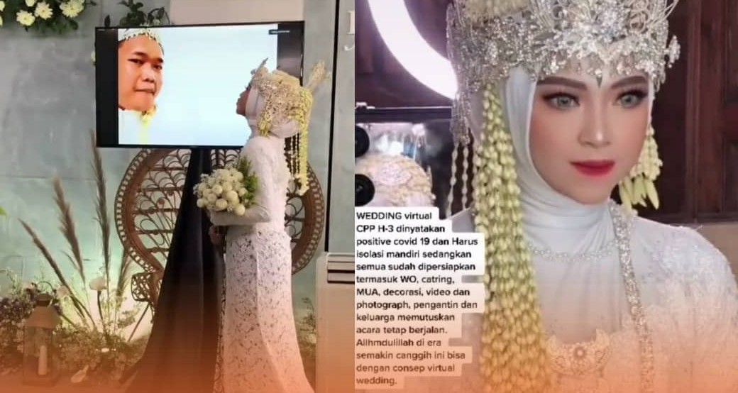 Viral Pasangan Ini Terpaksa Menikah Virtual karena Pengantin Pria Positif Covid-19 