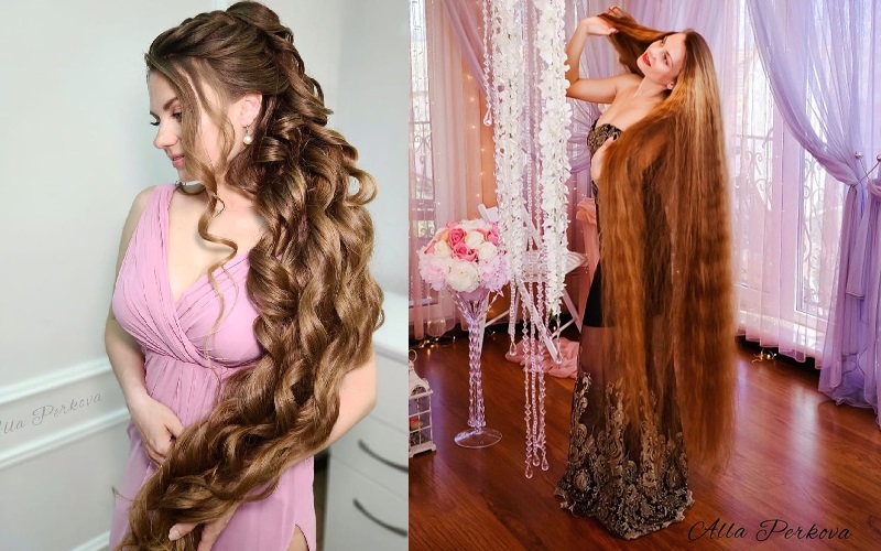 Alla Perkova, Repunzel di Dunia Nyata, Panjang Rambutnya 162 Sentimeter