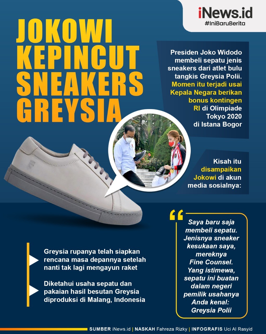 Infografis Jokowi Kepincut Sneakers Greysia Polii