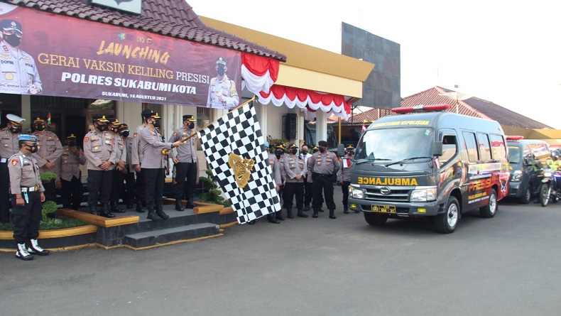 Sentuh Warga di Pelosok, Polres Sukabumi Kota Luncurkan Gerai Vaksin Keliling Presisi