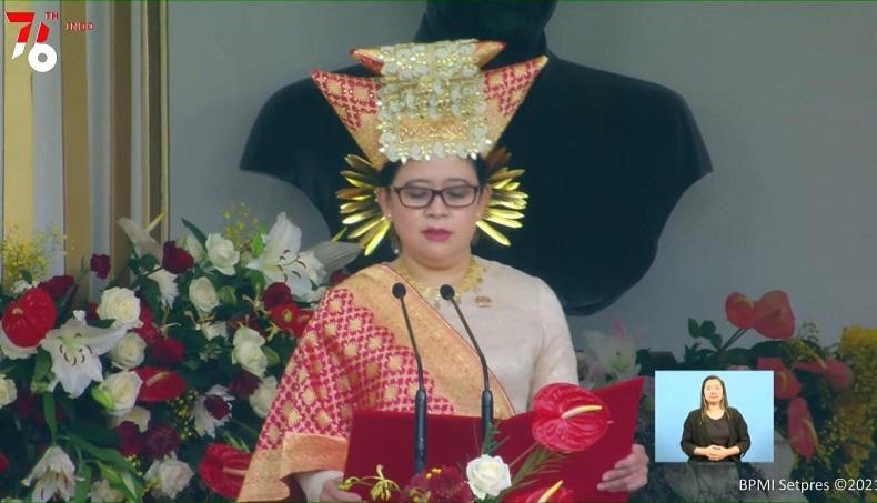 Bacakan Teks Proklamasi, Ketua DPR Puan Maharani Kenakan Baju Adat Bundo Kanduang