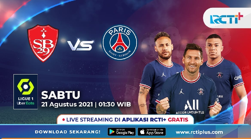 Live Streaming RCTI+ Sabtu Dini Hari: Brest Vs PSG