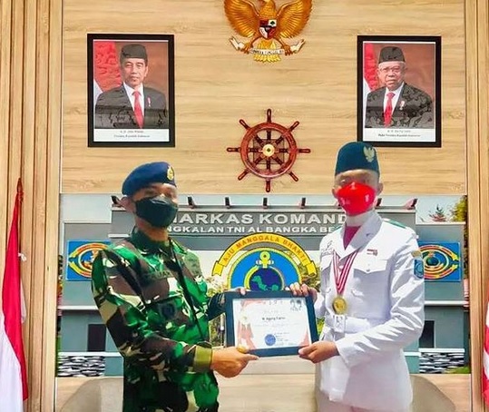 Danlanal Apresiasi Agung Fakhri, Paskibraka Nasional dari Babel