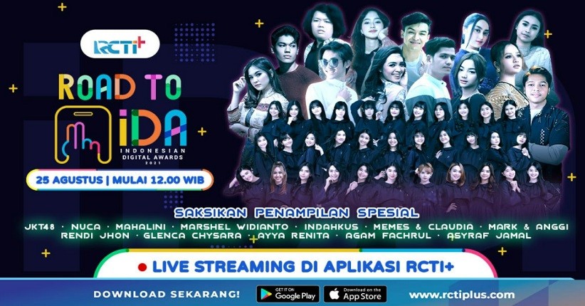 Satu Hari Lagi Menuju Indonesian Digital Awards 2021, RCTI+ Gelar Live Streaming 6 Jam Non Stop