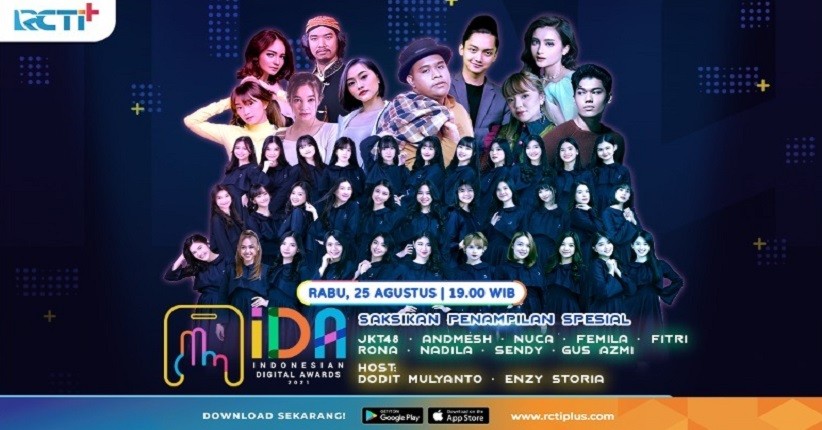 Andmesh, JKT48 hingga Nuca, Memeriahkan Perayaan Ulang Tahun RCTI+, Malam Ini di Indonesian Digital Awards 2021