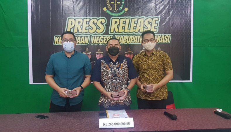 Kejari Bekasi Setor Rp265 juta ke Kas Negara terkait Kasus Korupsi 