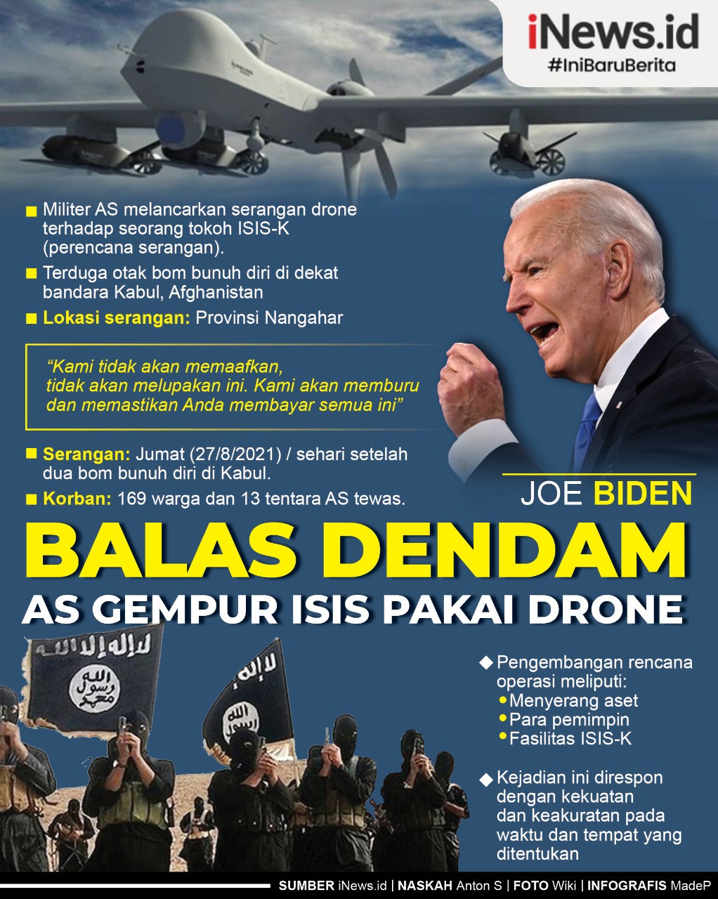 Infografis Balas Dendam, AS Gempur ISIS Pakai Drone