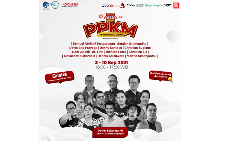 PPKM: Pekan Pelaku UMKM Makin Cakap Digital, Kolaborasi Kominfo dengan Mitra Jejaring Siberkreasi untuk Pelaku UMKM Indonesia