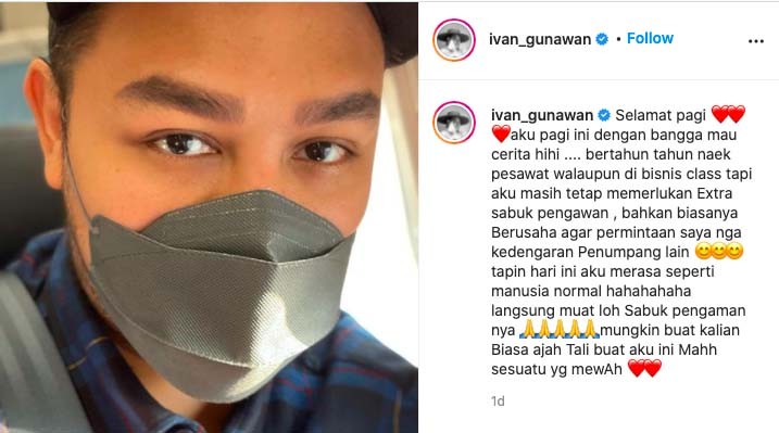 Berat Badan Turun 21 Kg, Ivan Gunawan Bahagia Naik Pesawat Tak Perlu Sabuk Pengaman Ekstra
