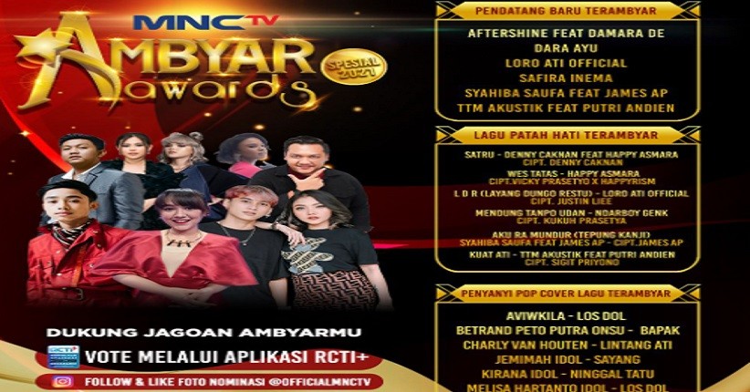 Terambyar! Inilah 7 Kategori 54 Nominasi Ambyar Awards Spesial 2021