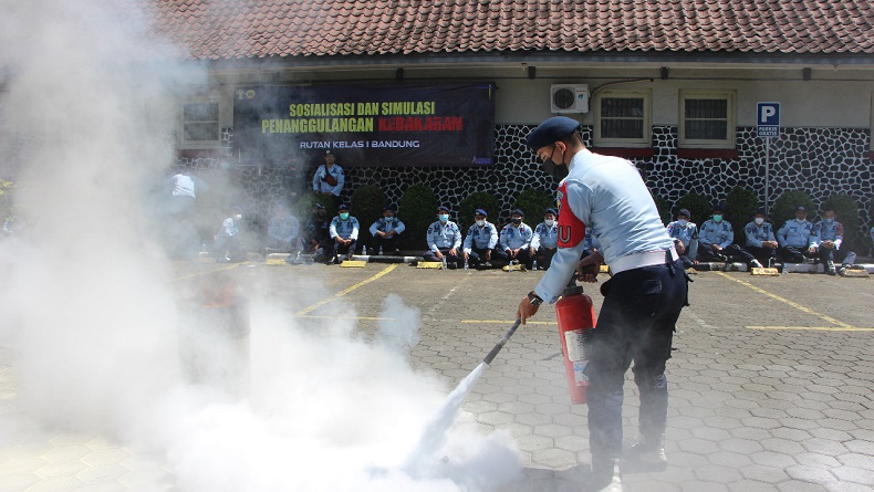 Pascalapas Tangerang Terbakar, Rutan Bandung Gelar Simulasi Pemadaman Kebakaran