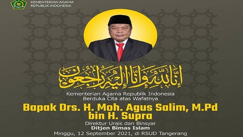 Kabar Duka, Direktur Urusan Agama Islam dan Pembinaan Syariah Kemenag Meninggal Dunia