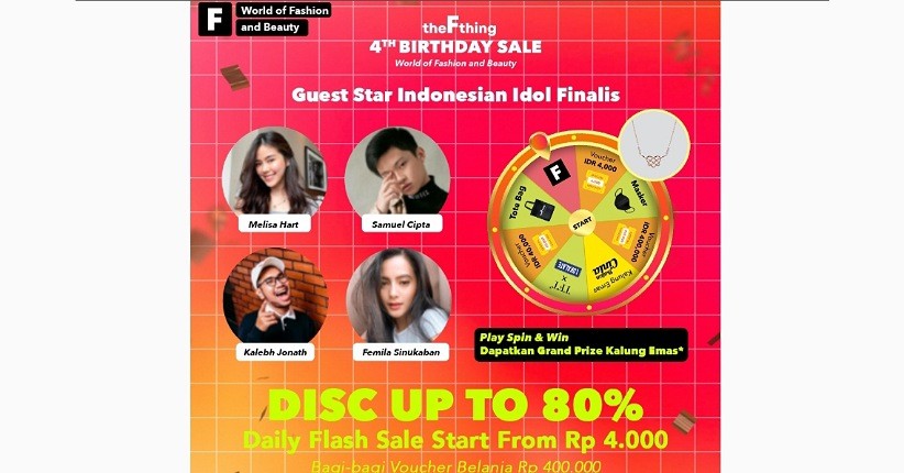 Rayakan Ulang Tahun Ke-4 The F Thing, Dapatkan Diskon hingga 80%