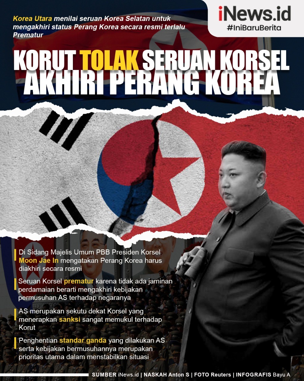 Infografis Korut Tolak Seruan Korsel Akhiri Perang Korea