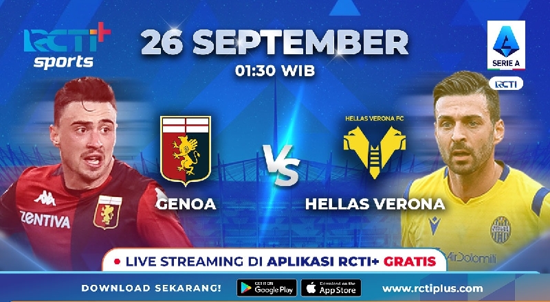 Live Streaming RCTI+ Dini Hari Nanti: Genoa Vs Hellas Verona
