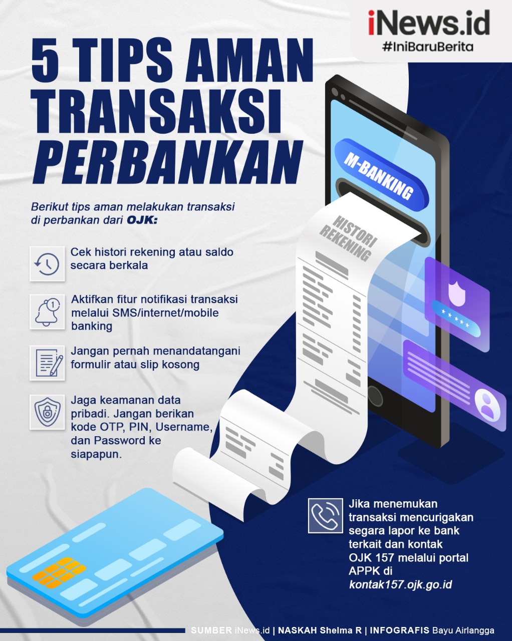 Infografis 5 Tips Aman Transaksi Perbankan