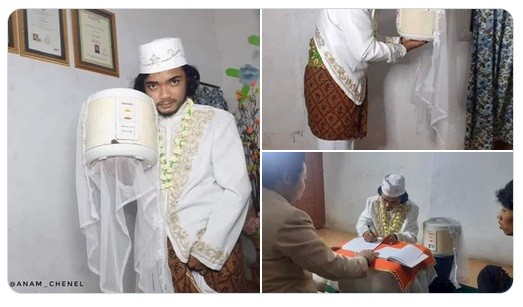 Viral Pria Nikahi Rice Cooker, Netizen: Cari Istri Jago Masak Ya