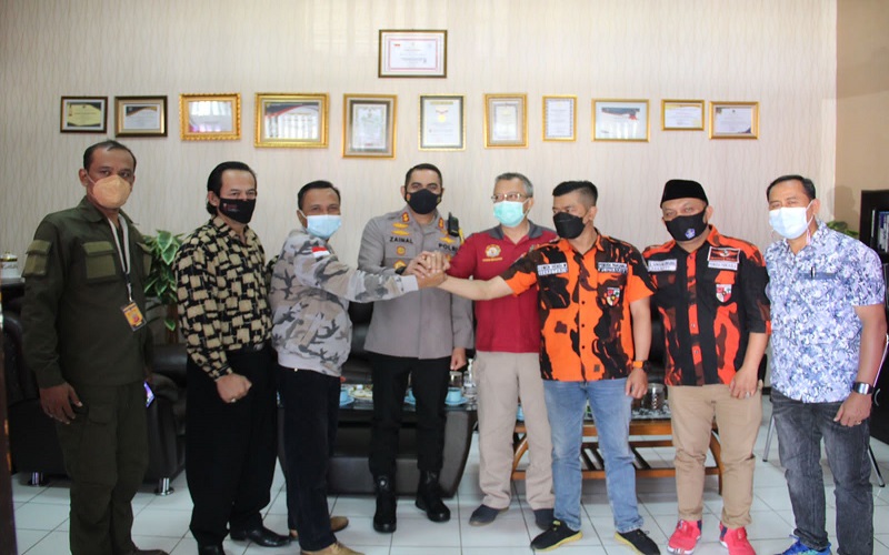 Pascabentrok, Kapolres Sukabumi Kota Damaikan Ormas PP dan BPPKB Banten