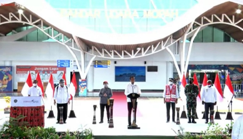 Ditemani Puan Maharani, Jokowi Resmikan Terminal Baru Bandar Udara Mopah Merauke